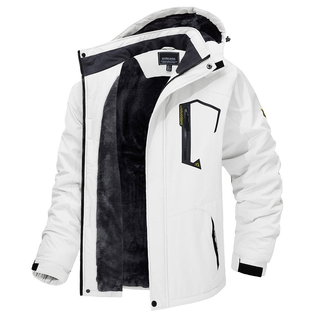 Casaco impermeável agasalho para homem, forrado, térmico, com capuz. Corta-vento, para frio outdoor e montanha.