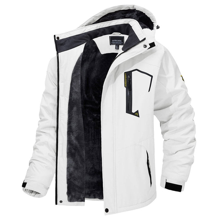 Casaco impermeável agasalho para homem, forrado, térmico, com capuz. Corta-vento, para frio outdoor e montanha.