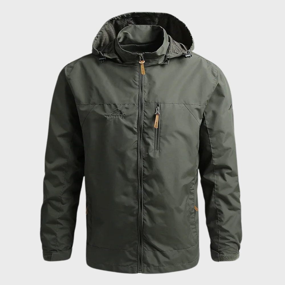 Casaco corta-vento masculino com capuz, impermeável para chuva e vento. Perfeito para exterior, viagem e uso diário.