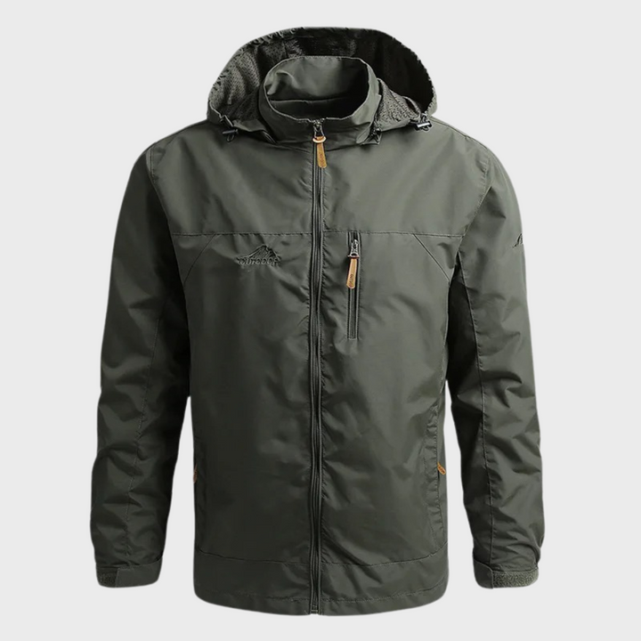 Casaco corta-vento masculino com capuz, impermeável para chuva e vento. Perfeito para exterior, viagem e uso diário.