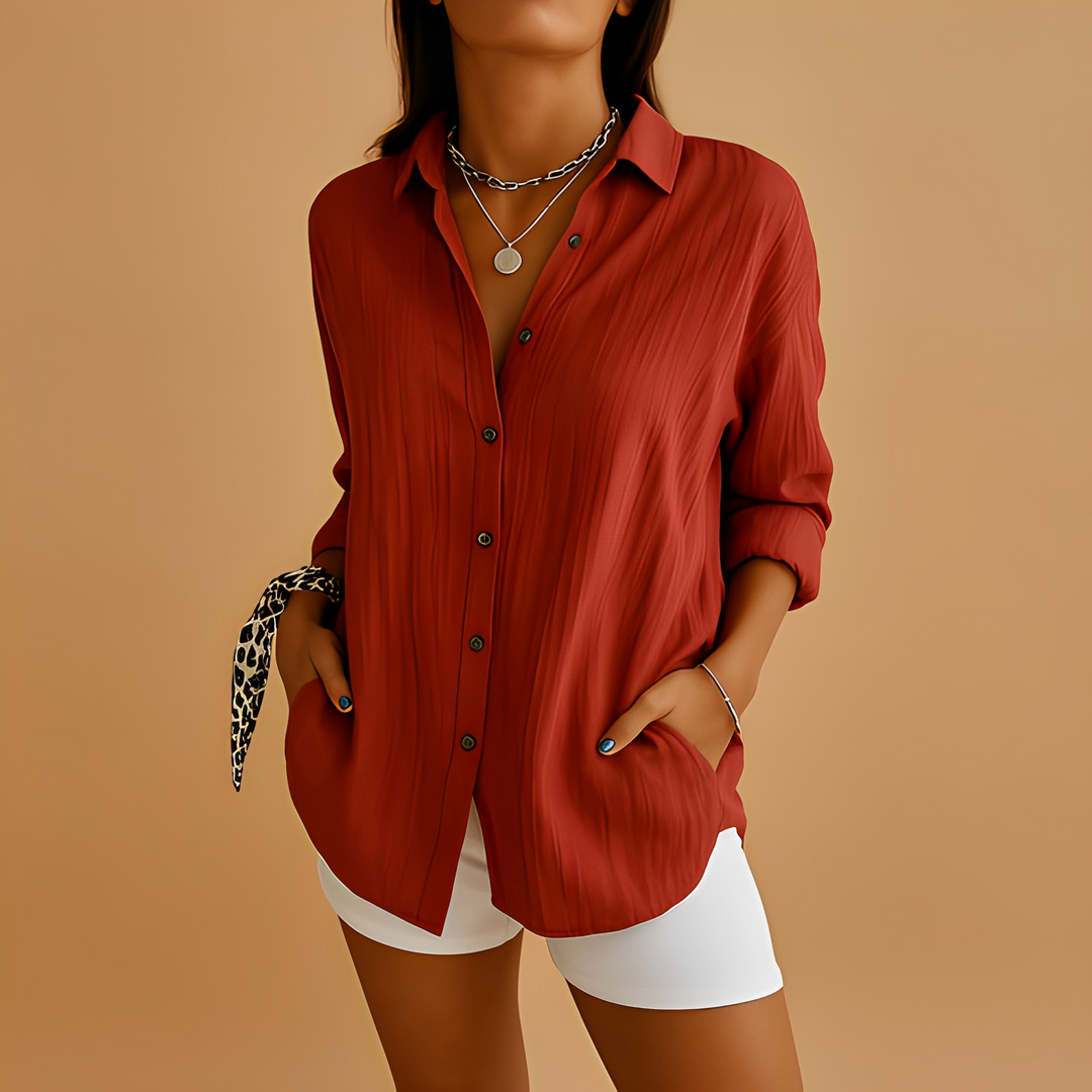 Blusa feminina casual de manga longa, perfeita para conforto diário e versatilidade.