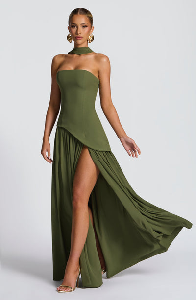 Vestido elegante para noite, sem alças, moda feminina, para verão, com fenda.
