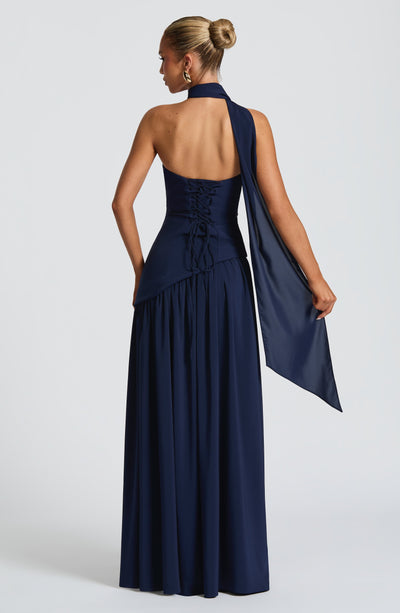 Vestido maxi feminino, fenda, elegante, para festa e ocasiões especiais de verão.