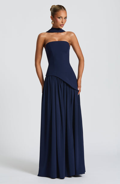 Vestido de festa feminino, sem alças, elegante, para noite de verão, estilo maxi.