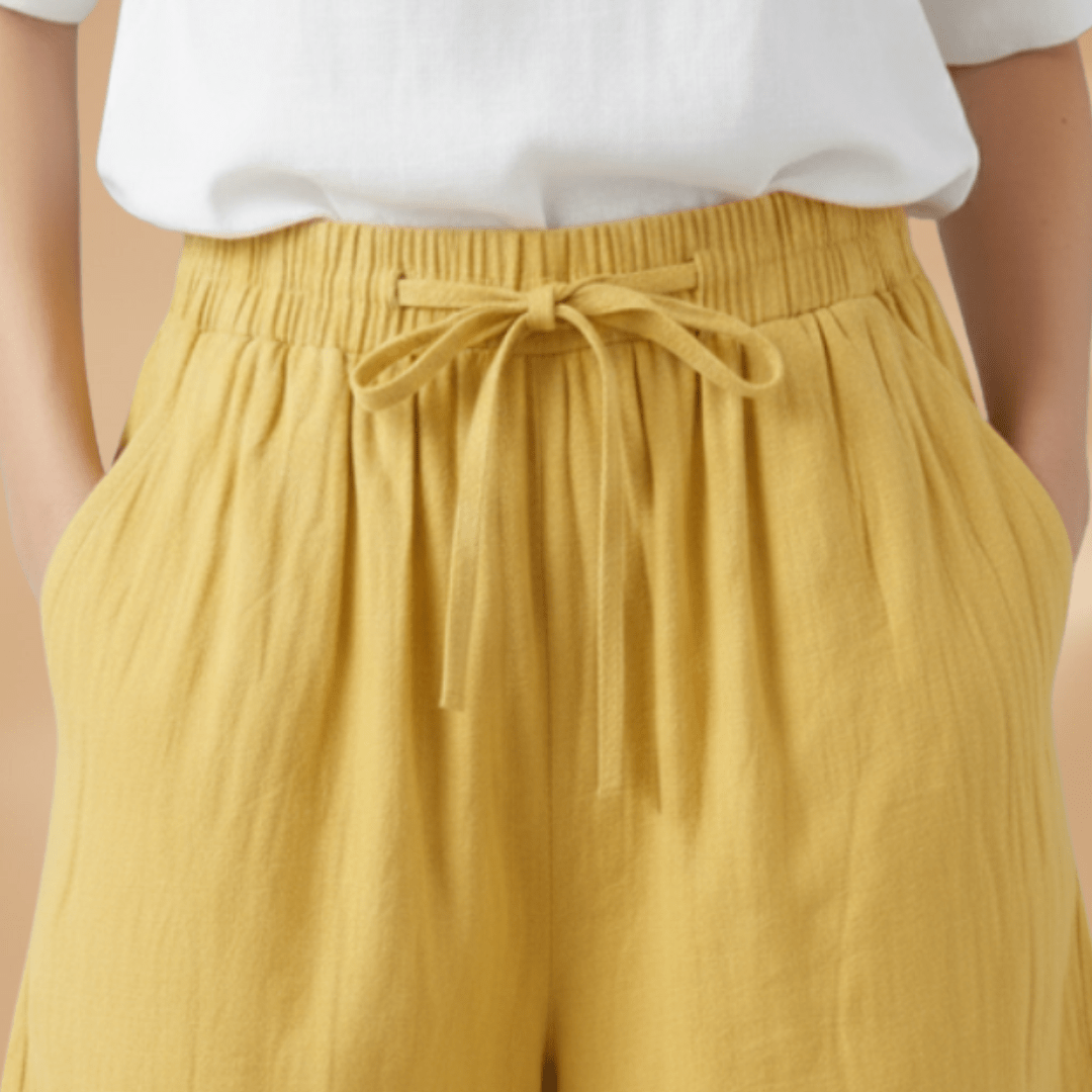 Shorts de verão feminino, cós elástico, fendas, estilo e conforto casual.