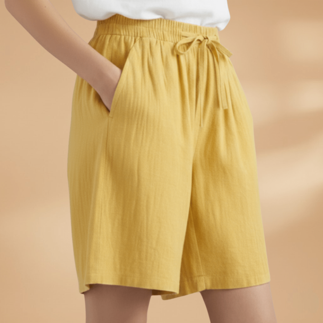 Roupa de verão feminina: shorts confortável e moderno, corte relaxed fit.