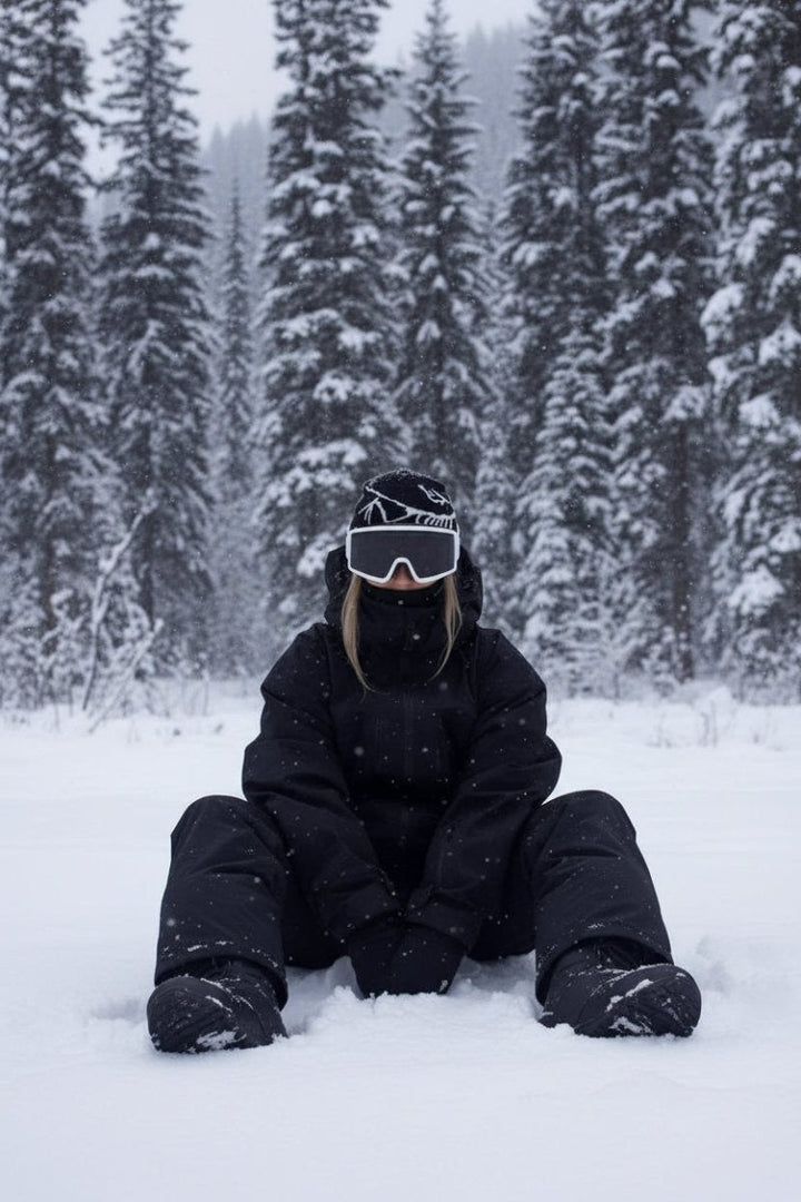 Casaco feminino para ski e snowboard, impermeável, com capuz e proteção contra o frio intenso de inverno.