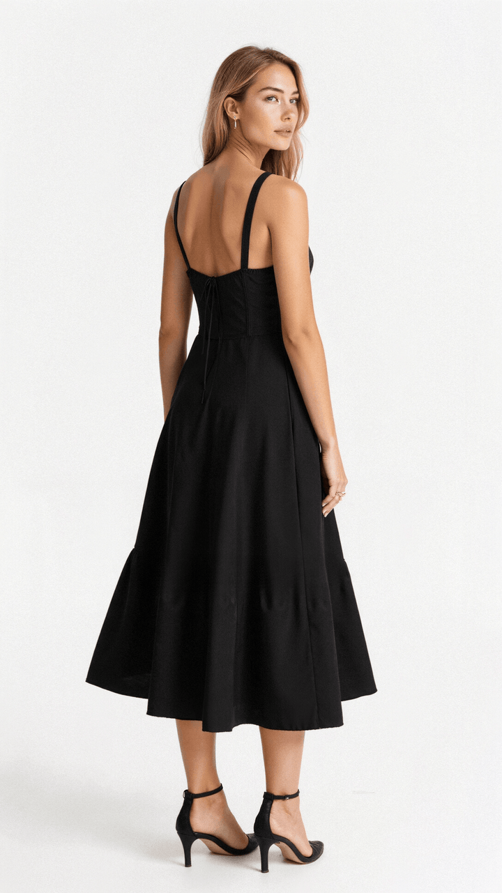 Look TikTok: Vestido de verão feminino com cintura ajustável, casual, rodado e com fenda.