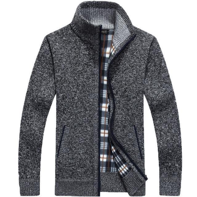Jaqueta masculina com zíper, perfeita para o outono inverno. Roupa masculina casual, oferece aquecimento e conforto.