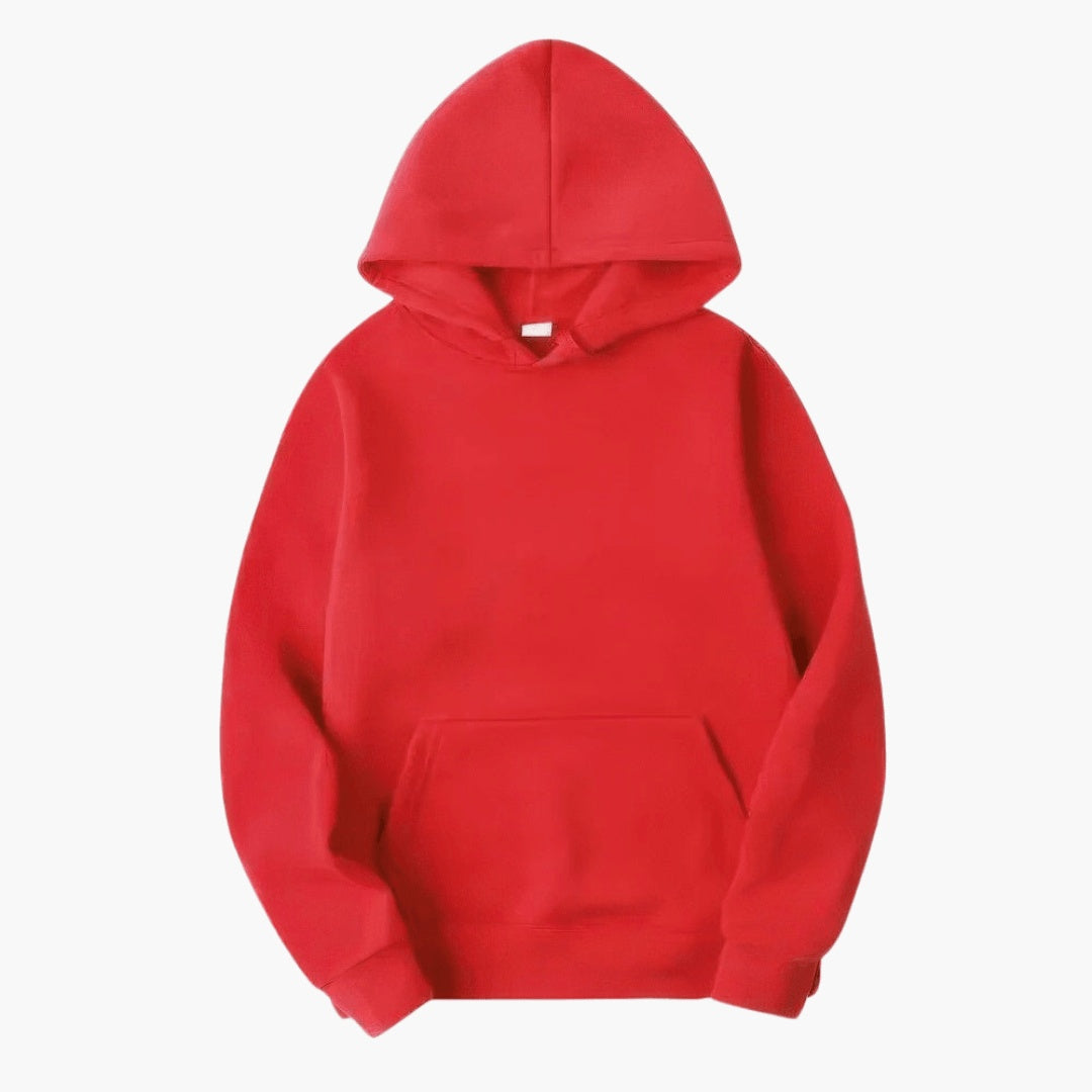 Perfil de homem usando hoodie masculino, realçando o ajuste confortável e o design moderno da peça.