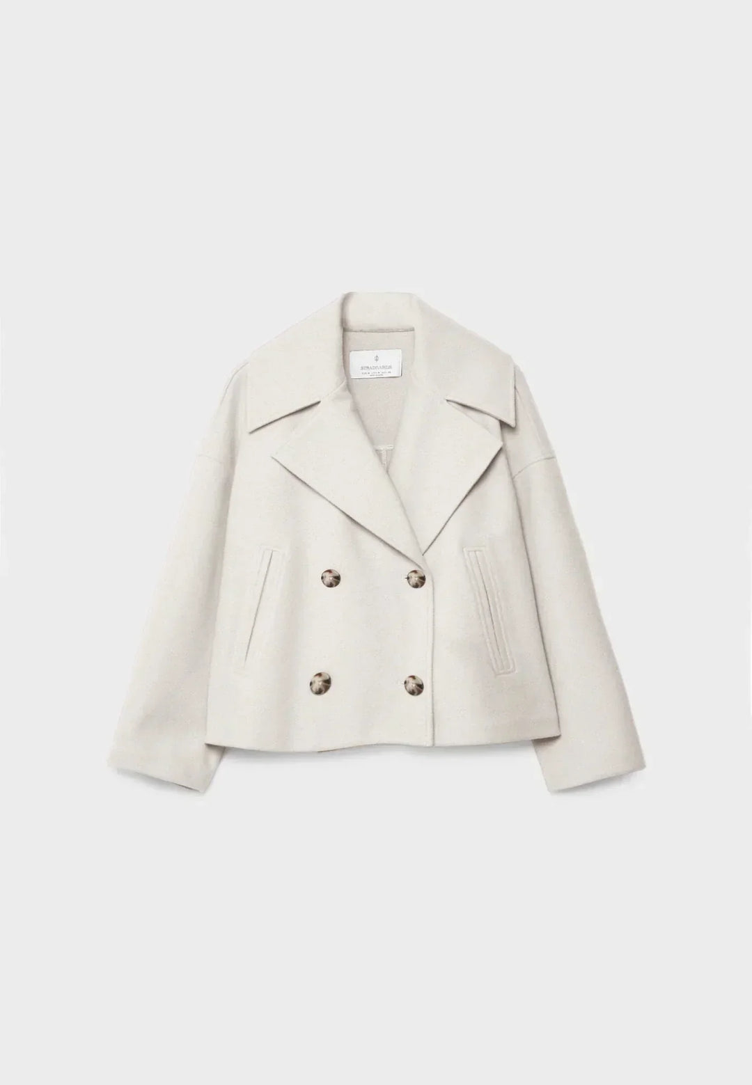 Blazer feminino cruzado elegante para mulher moderna, ideal para escritório e eventos sociais.