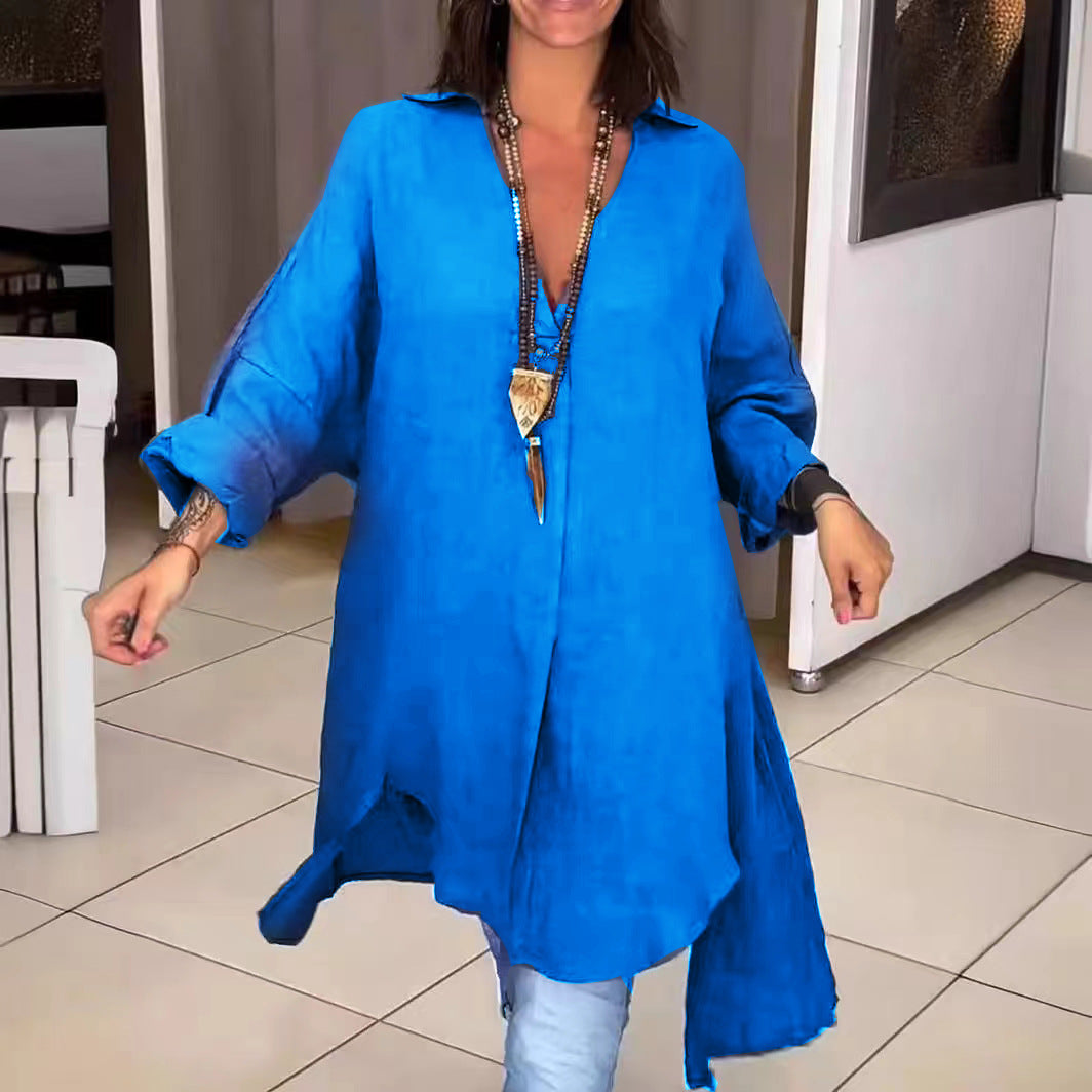 Túnica feminina Lou versátil, peça essencial para o verão, estilo casual e elegante para a praia.