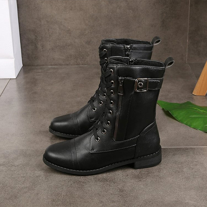 Botas Ortopédicas Femininas Bella: Visão frontal das botas, destacando o design e o suporte ergonômico.