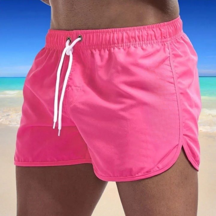 Calção de banho masculino versátil, secagem rápida, para praia, piscina e esportes aquáticos no verão.