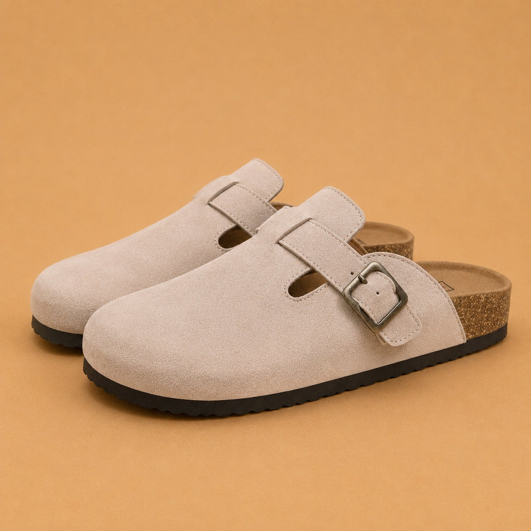 Tamancos de camurça masculinos, calçado casual com ajuste perfeito, ideal para o dia a dia e lazer.