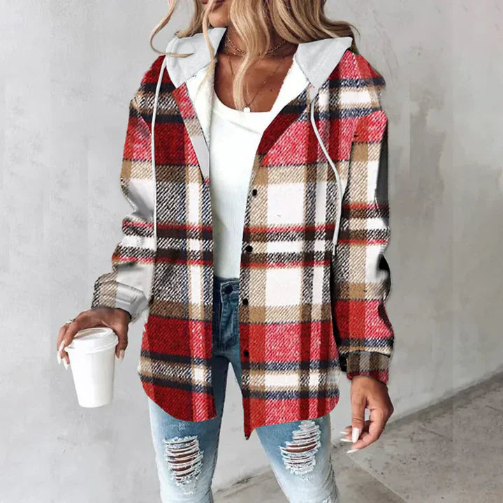 Casaco feminino elegante outono/inverno, oferece calor e estilo para dias frios.