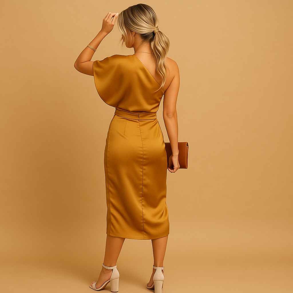 Vestido midi feminino casual elegante, ideal para o dia a dia e encontros de verão. Versátil e charmoso.