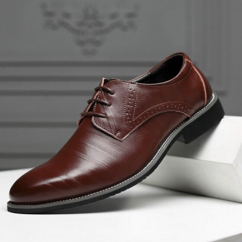 Oxford de luxo em couro preto, sapatos formais masculinos com atacadores para máxima elegância e conforto.