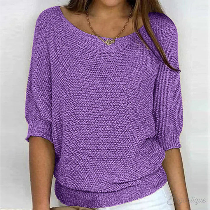 Camisola entrançada feminina, moda outono/inverno, elegante e versátil, com mangas compridas.