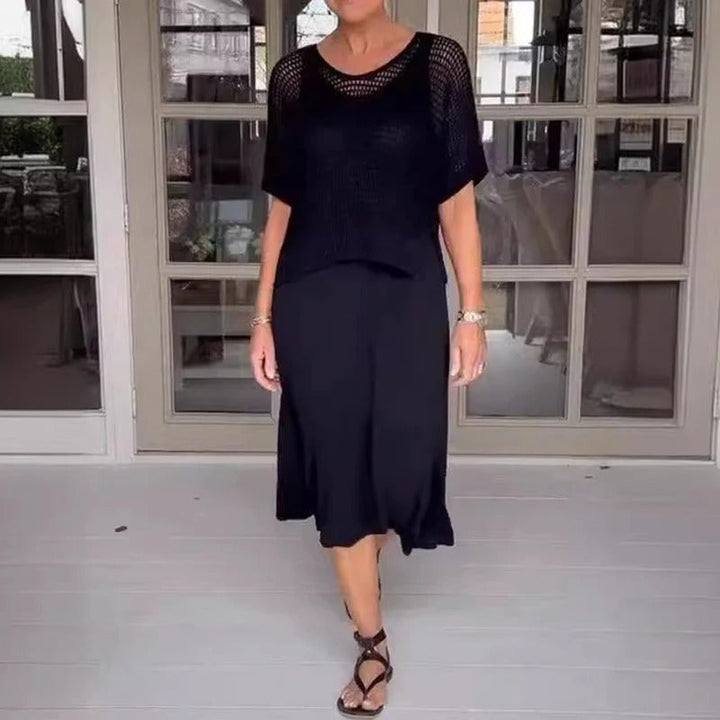 Conjunto feminino casual chique de duas peças. Ideal para primavera verão com muito conforto e estilo.