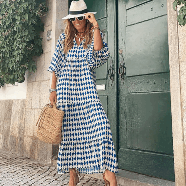 Vestido de mulher floral, moda verão-primavera, estampa vibrante e tecido leve para o bem-estar.