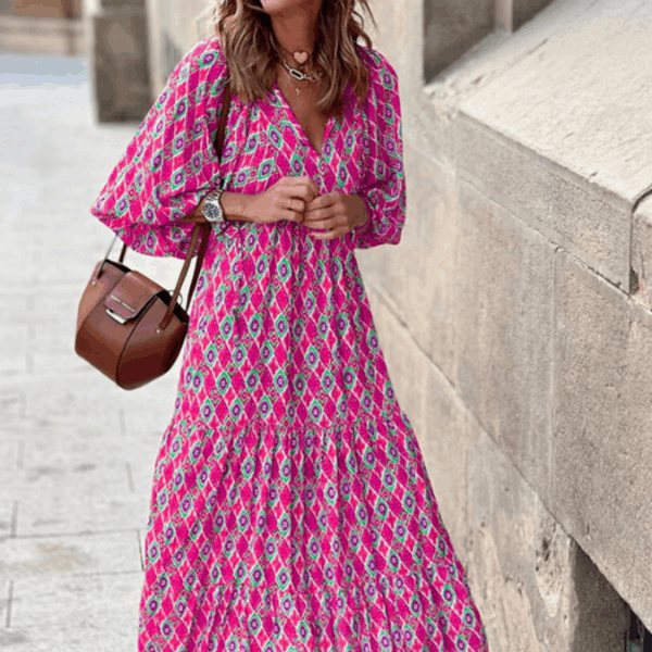 Vestido estampado floral, moda feminina para o calor, design moderno e leve, super tendências.