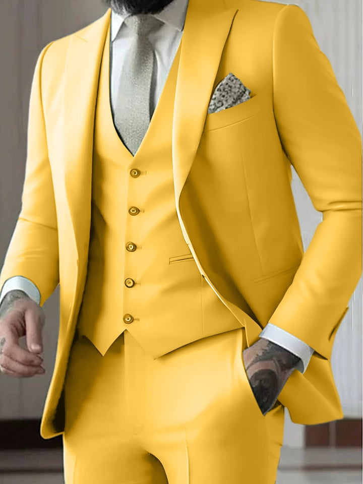 Conjunto fato masculino 3 peças, smoking slim fit, roupa de cerimónia versátil em várias cores.