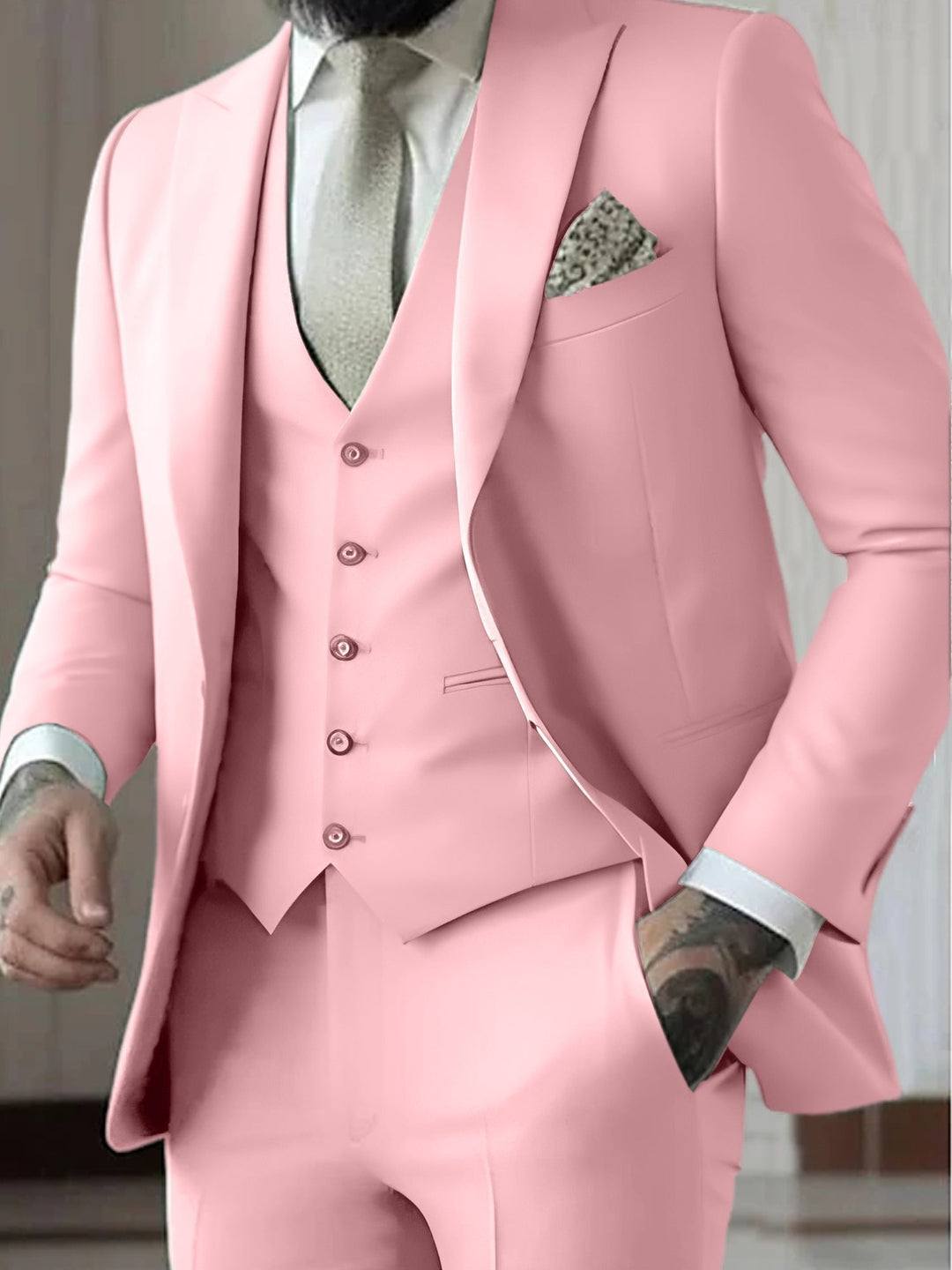 Fato social para homem, smoking slim fit de 3 peças, em alfaiataria de qualidade, look impecável.