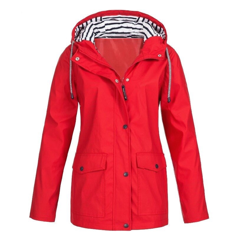 Casaco feminino para inverno e primavera, jaqueta 3 em 1 impermeável e corta-vento, ideal para atividades.