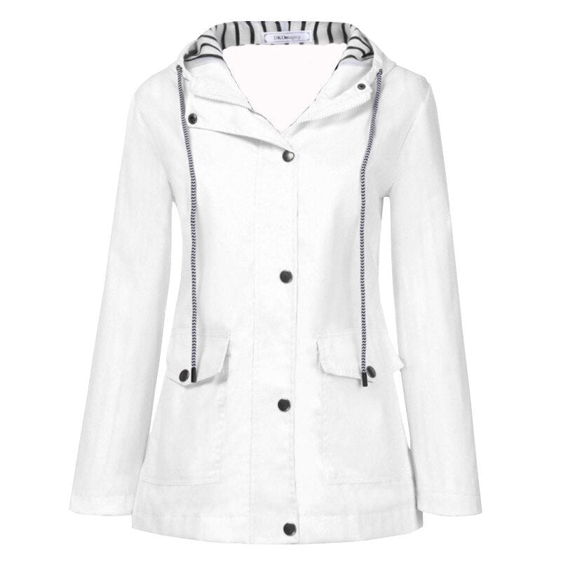 Casaco feminino corta-vento para esportes e viagens, jaqueta impermeável de outono e primavera.