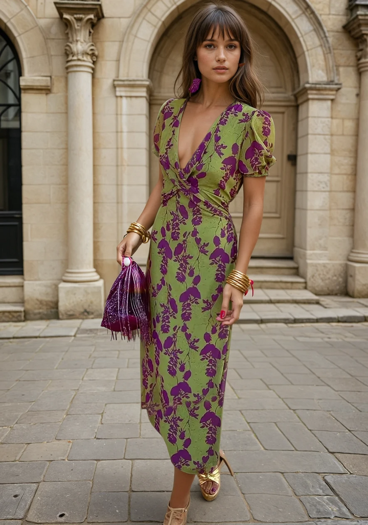 Vestido feminino elegante verde esmeralda, perfeito para estilo casual e conforto duradouro, ideal para moda feminina.