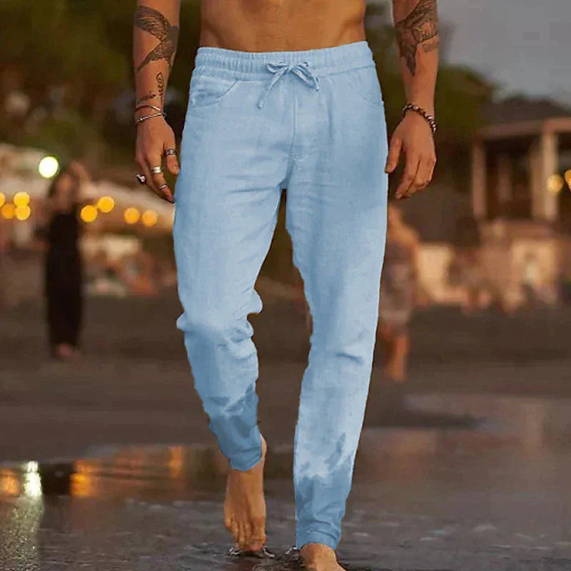 Calças masculinas elegantes e casuais Linford, para um estilo versátil que se adapta do trabalho ao lazer.