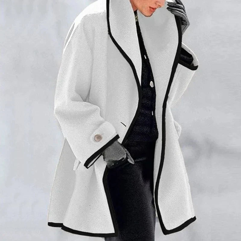 Jaqueta de gabardine feminina, essencial para o outono/inverno, look moderno e sofisticado.